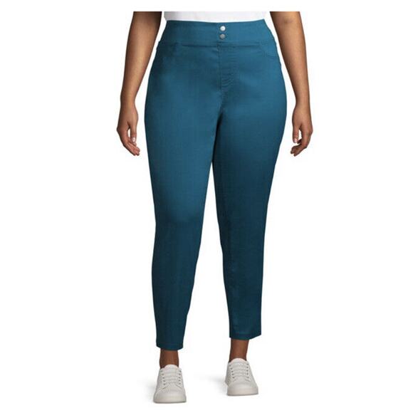 Terra & Sky 5X 32W-34W Plus Super Soft Comfy Stretchy Pull on jeggings Teal Blue - Picture 1 of 7